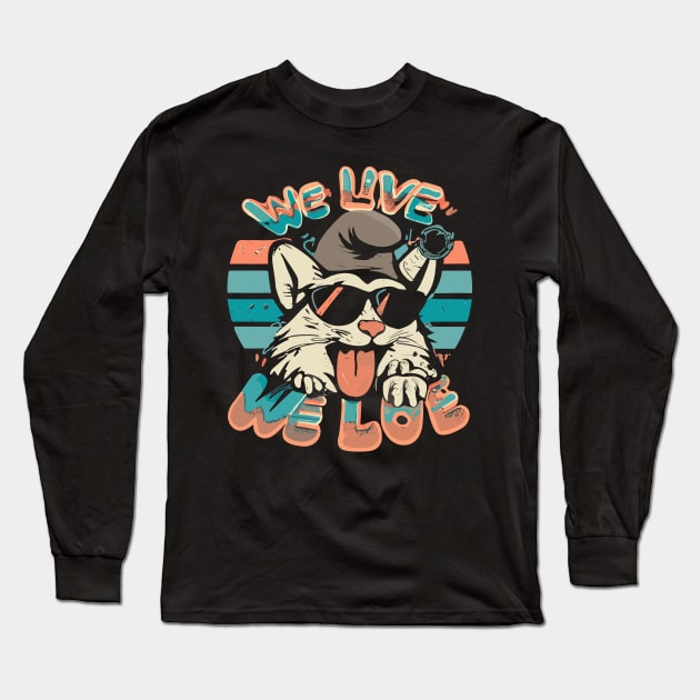 Smurf Cat - We Live We Love Long Sleeve T-Shirt by kknows